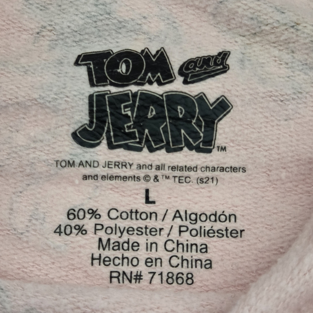 Tom and Jerry Pink Cropped Hoodie - Picture 8 of 10